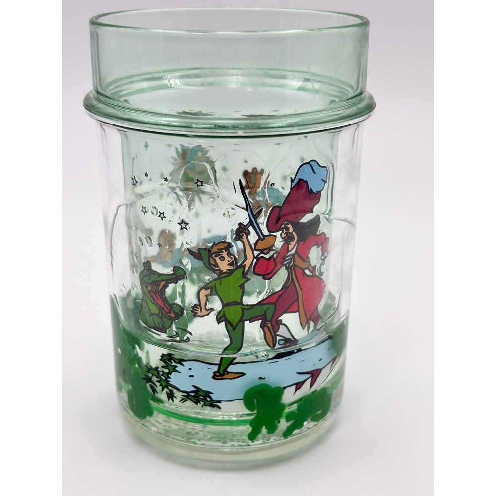 Disney Peter Pan Captain Hook Tinker Bell Glitter Double Wall Tumbler Cup 4.25in